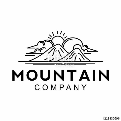 500x500 Line Art And Landscape Mountain Vector Illustration Stock Image