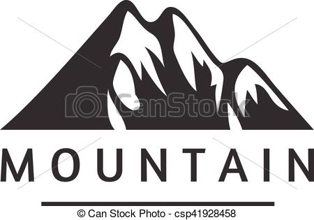 450x315 Mountain Vector Icon Badge. Mountain Silhouette Elements. Outdoor