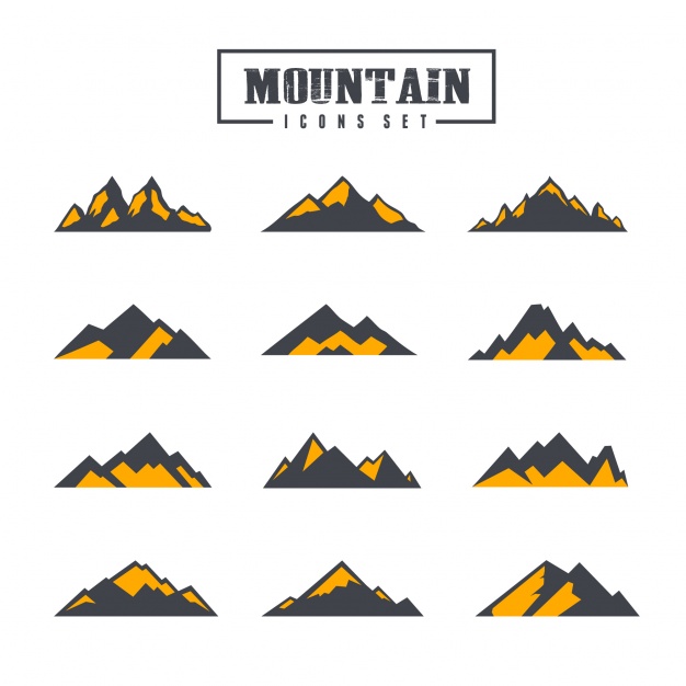 626x626 Ai] Mountain Icons Collection Vector Free Download