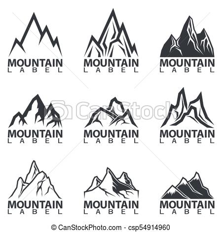 450x470 Black And White Mountain Peaks Logos. Black And White Mountain