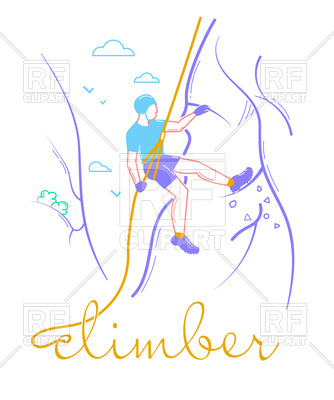 334x400 Icon Of Climber Climbing Mountain Vector Image Vector Artwork Of