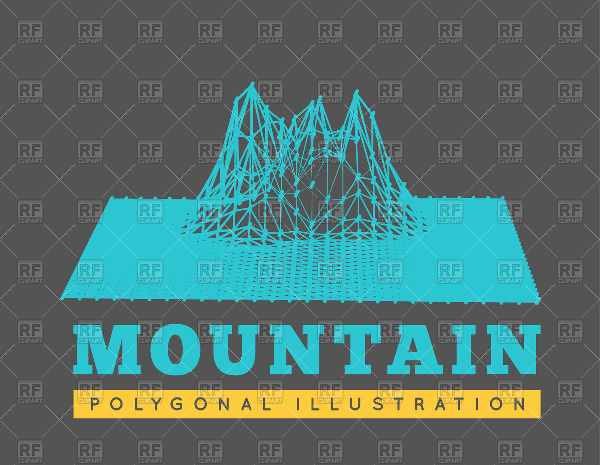 1200x931 Low Poly Geometric 3d Mountain Vector Image Vector Artwork Of