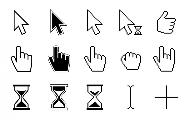 720x479 Different Smooth And Pixel Mouse Cursors Vector Set By Microvector