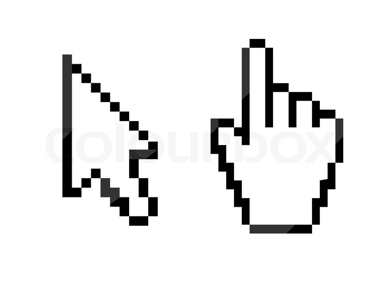 800x592 Mouse Hand And Arrow Cursor Vector Illustration Stock Vector