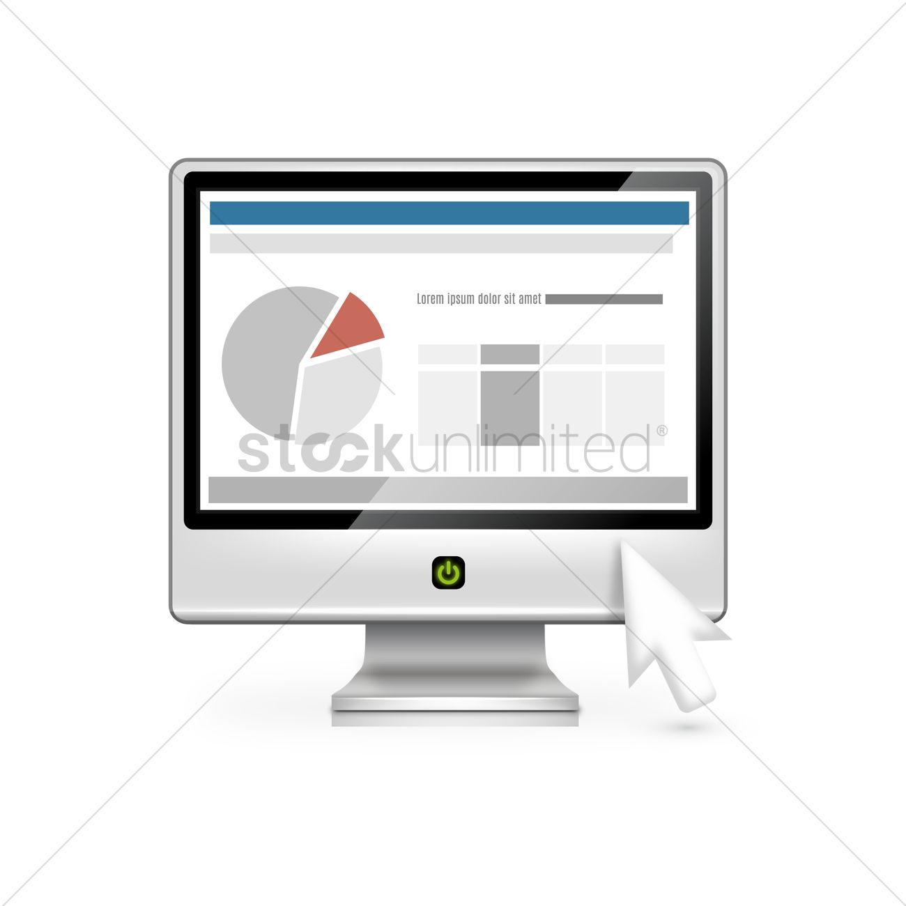 1300x1300 Monitor With Mouse Pointer Vector Image