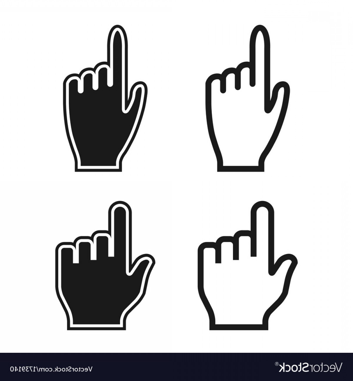 1200x1296 Woman And Man Hands Cursor Icons Mouse Pointer Set Vector