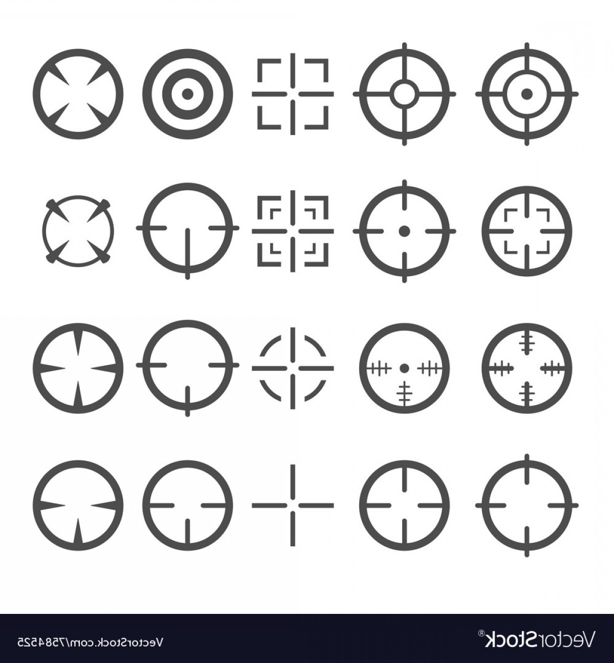 1200x1296 Crosshair Icon Set Target Mouse Cursor Pointers Vector Lazttweet