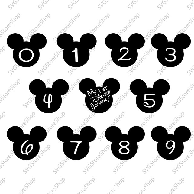 642x642 Mouse Head Numbers Mickey Mouse Vector Svg Png Dxf File Etsy
