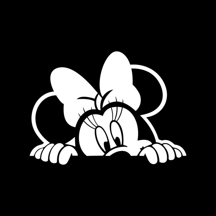 690x690 Peeking Minnie Mouse Cartoon Disney Graphics By Vectordesign On Zibbet
