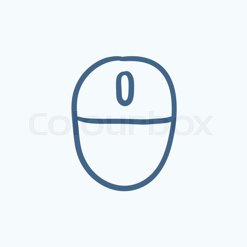 800x800 Computer Mouse Vector Sketch Icon Isolated On Background. Hand