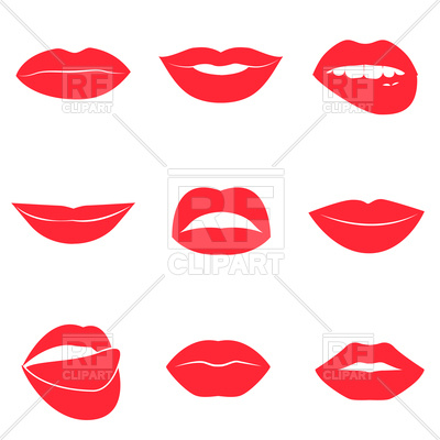 400x400 Set Of Glamour Red Lips
