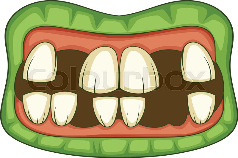 800x533 Zombie Teeth Icon. Cartoon Illustration Of Zombie Mouth Vector