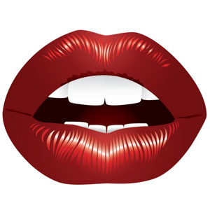 300x300 Full Red Lips Vector