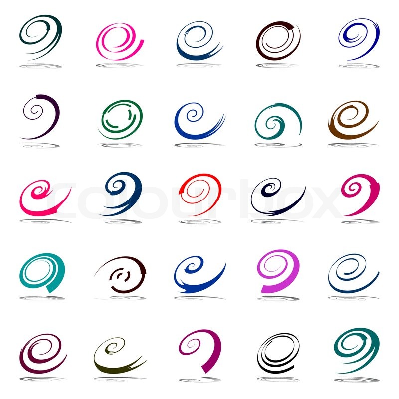 800x800 Design Elements Set. Spiral Movement. Vector Art. Stock Vector