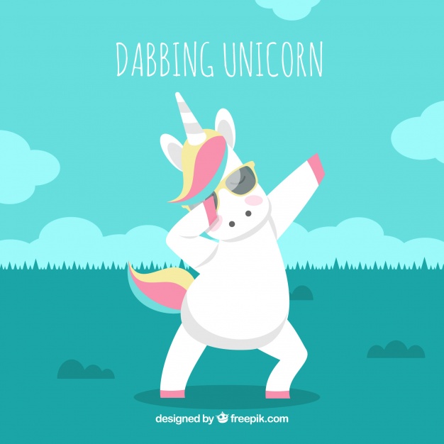 626x626 Background Of Unicorn Doing Dabbing Movement Vector Free Download