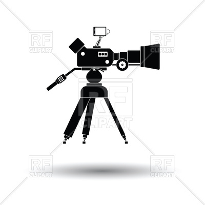 400x400 Movie Camera Icon With Shadow Design Vector Image Vector Artwork