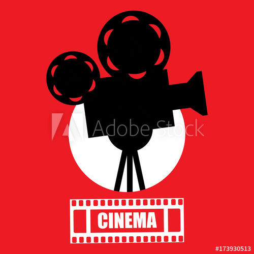 500x500 Cinema, Movie Ticket, Movie Camera.vector