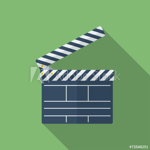 500x500 Icon Of Movie Clapper. Flat Style