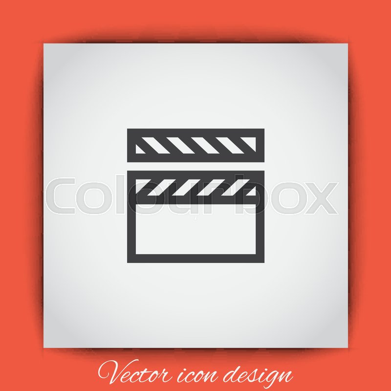 800x800 Video Clapper Vector Icon. Film Or Cinema Sign. Movie Symbol