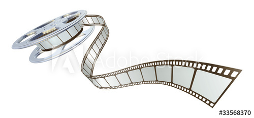 500x234 Movie Film Spooling Out Of Film Reel