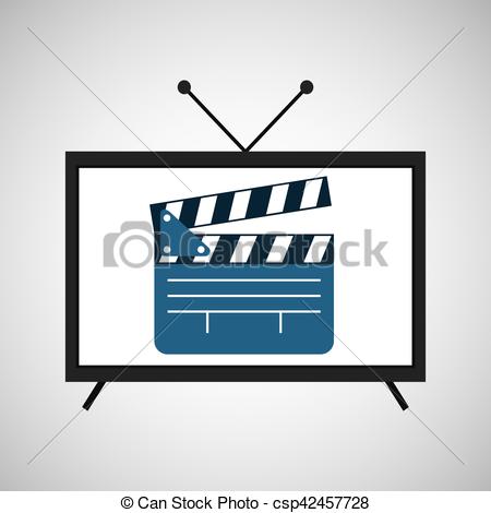 450x470 Screen Tv Movie Clapper Film Vector Illustration Eps 10.
