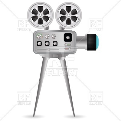 400x400 Movie Projector With Film Reel Vector Image Vector Artwork Of