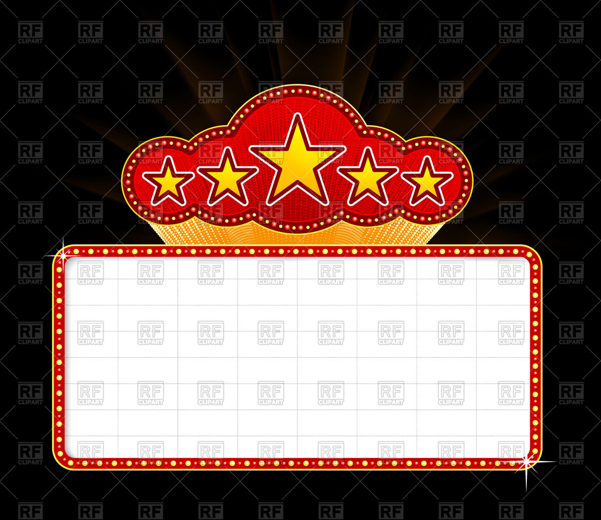 1200x1037 Blank Movie, Theater Or Casino Marquee Vector Image Vector
