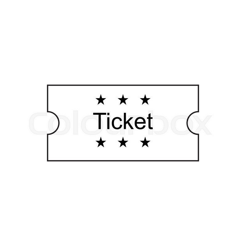 800x800 Ticket Icon In The Outline Style. Ticket Vector Illustration