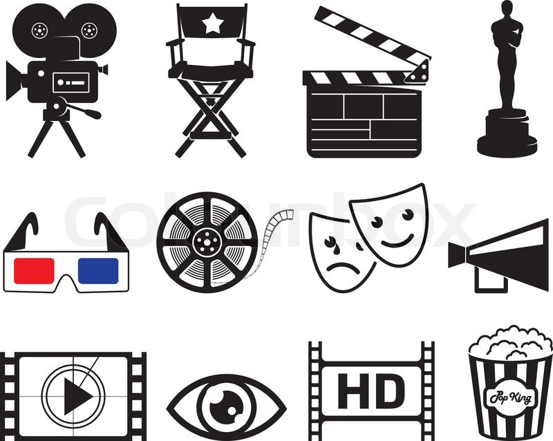 800x638 Movie Industry Icons Stock Vector Colourbox