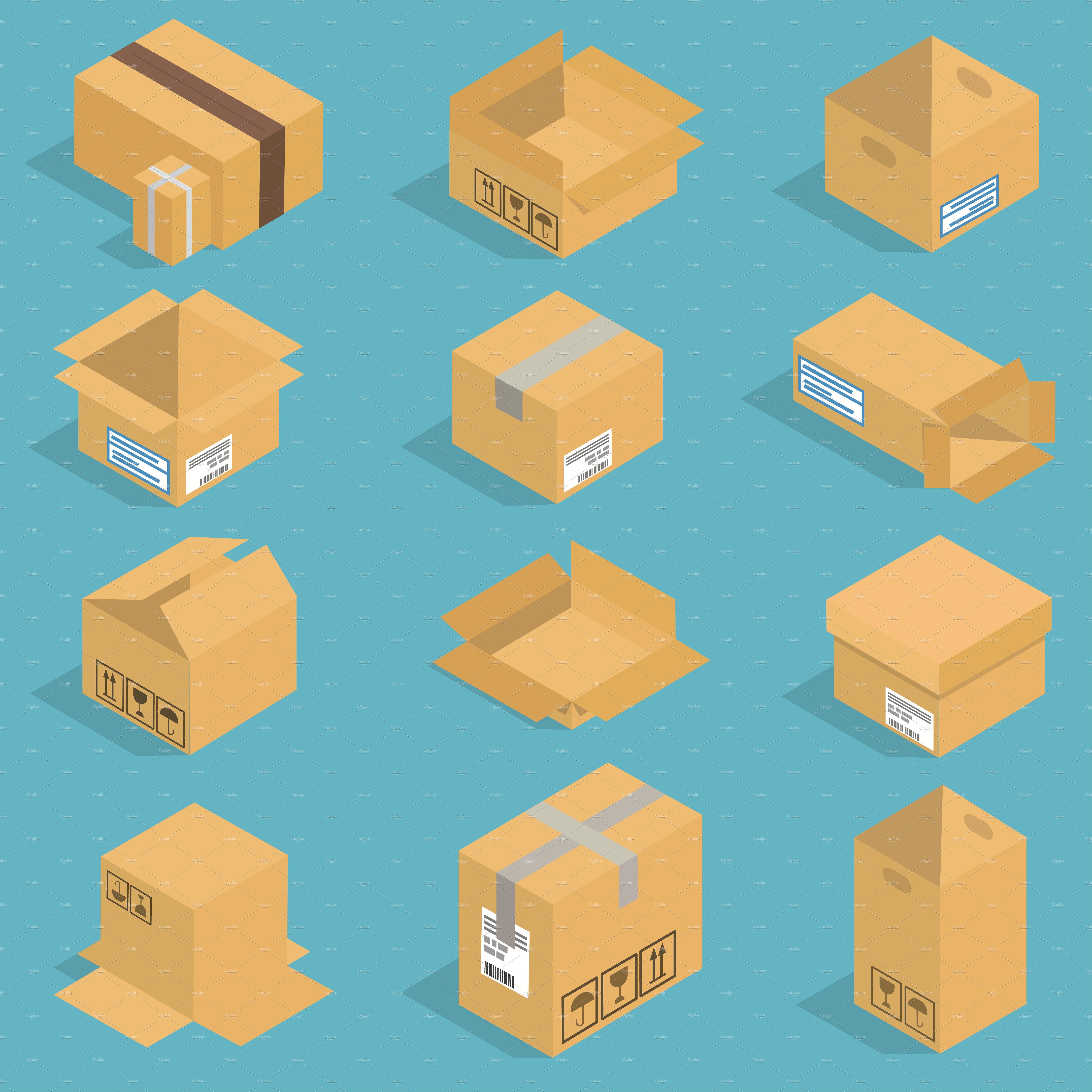 5417x5417 Isometric Moving Box Vector Moving Boxes, Box And Prints