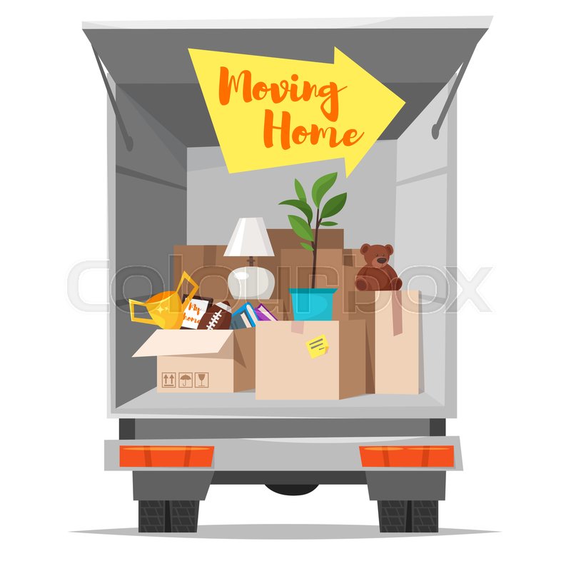 800x800 Vector Cartoon Style Illustration Of Truck With Open Bodywork And