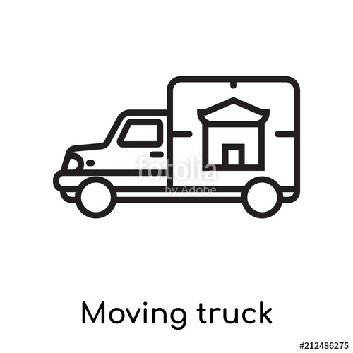 500x500 Moving Truck Icon Vector Sign And Symbol Isolated On White