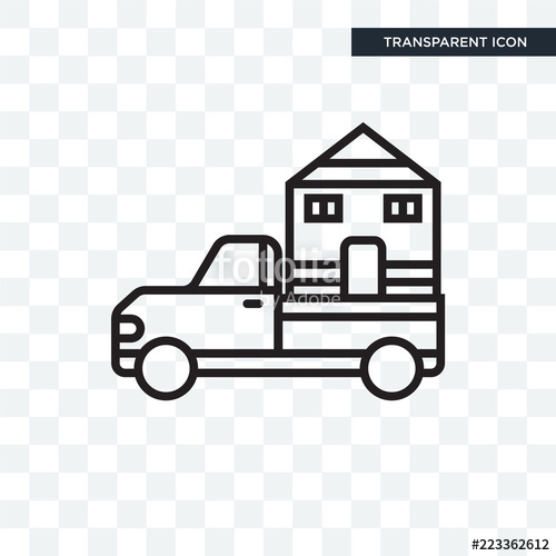500x500 Moving Truck Vector Icon Isolated On Transparent Background