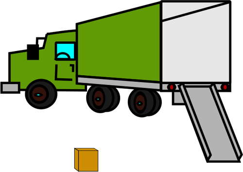 500x354 Vector Illustration Of Opened Empty Moving Truck Public Domain
