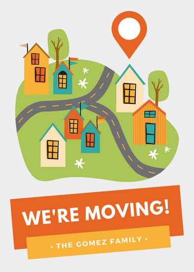 392x550 Orange Amp Yellow House Vector Moving Announcement