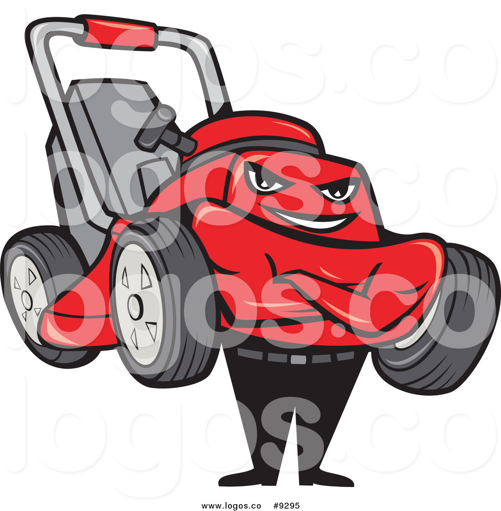 1024x1044 Royalty Free Clip Art Vector Logo Of A Lawn Mower Man With Folded