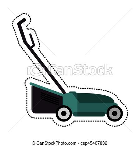 450x470 Cartoon Hand Lawn Mower Gardening Vector Illustration Eps 10.