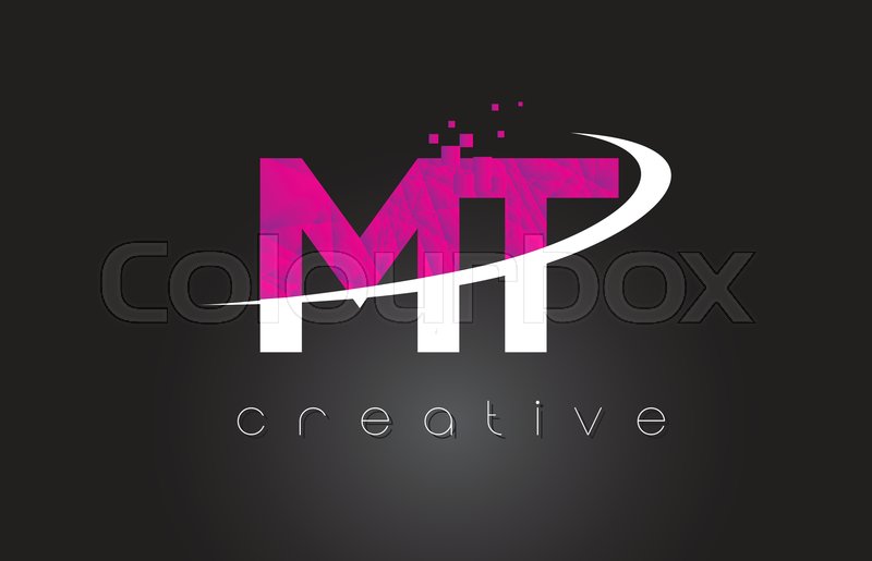 800x515 Mt M T Creative Letters Design. White Pink Letter Vector
