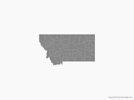 460x345 Vector Map Of Montana With Counties