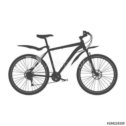 500x500 Mountain Bike Silhouette. Mtb Bicycle Vector Illustration