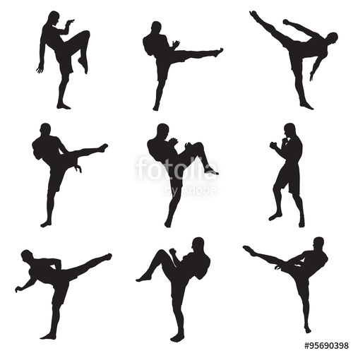 500x500 Muay Thai Martial Arts Silhouettes Stock Image And Royalty Free