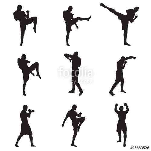 500x500 Muay Thai Silhouettes Stock Image And Royalty Free Vector Files