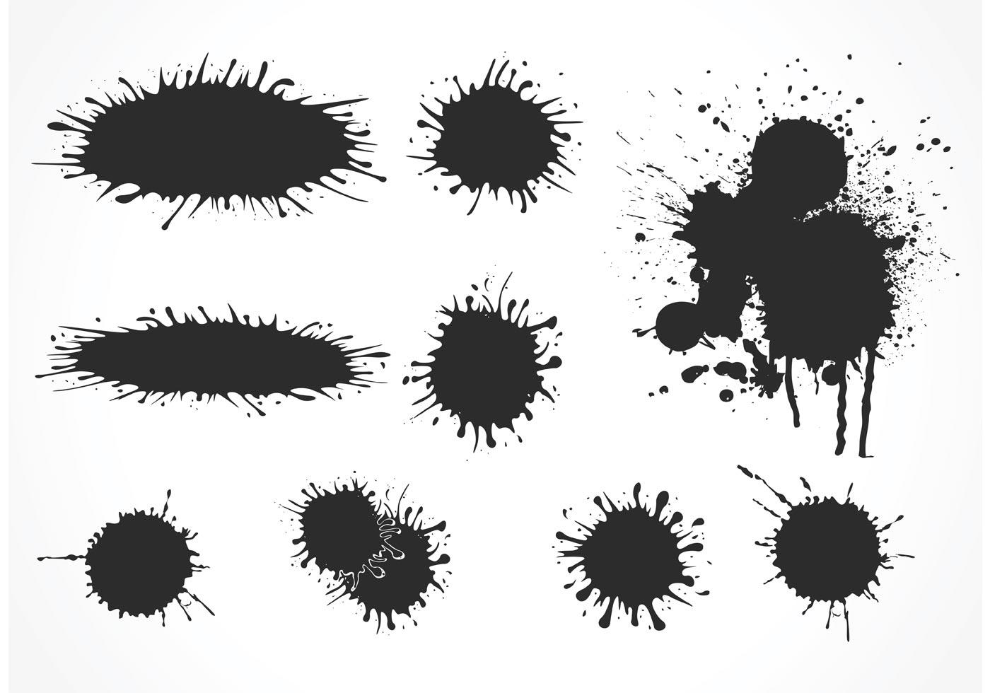 1400x980 Hd Free Vector Mud Splatter Set Drawing