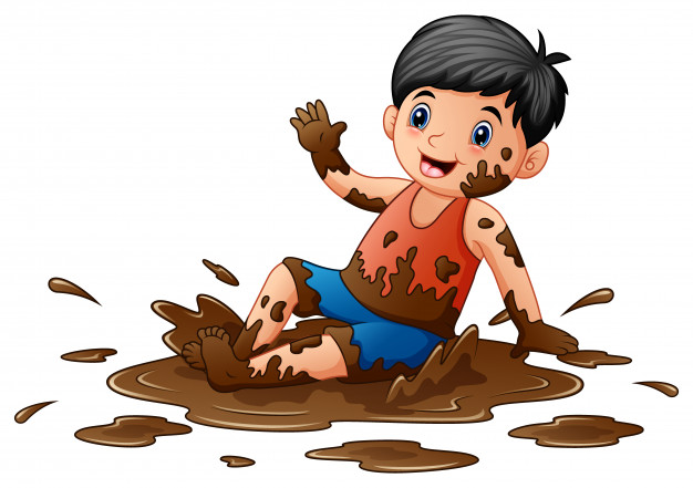 626x441 Little Boy Playing In The Mud Vector Premium Download
