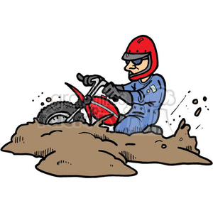 300x300 Royalty Free Dirt Bike Stuck In The Mud 169462 Vector Clip Art