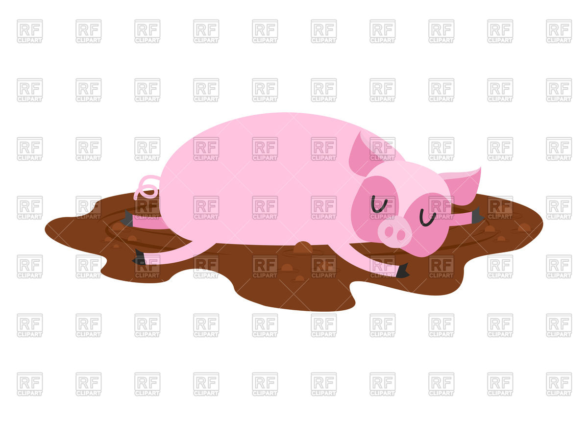 1200x865 Sleeping Pig In Mud Vector Image Vector Artwork Of Plants And