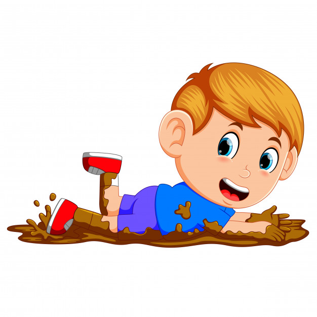 626x626 Cute Boy Playing In The Mud Vector Premium Download