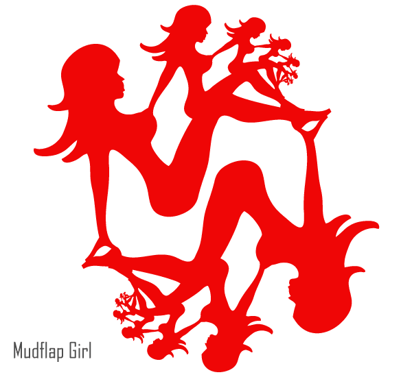 600x550 Mudflap Girl Free Vector Silhouette 123freevectors