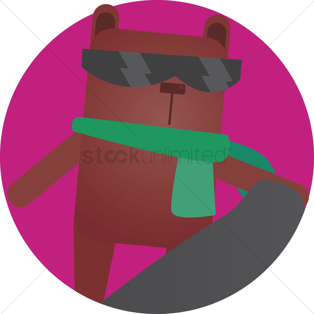 1300x1300 Free A Bear With Muffler Vector Image