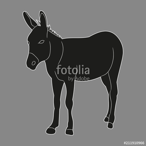 500x500 Silhouette Of A Donkey, Mule Stock Image And Royalty Free Vector
